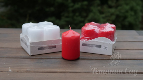 Новорічний декор - Свічки білі (1 шт) - 1